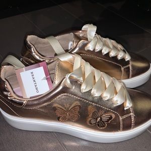 Gold butterfly sneakers